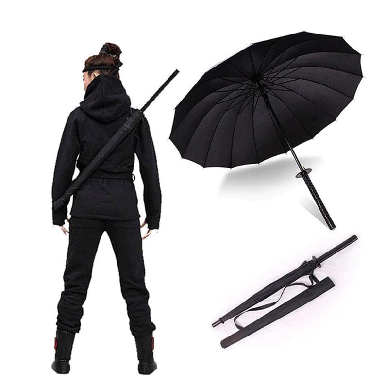 Payung Samurai Jepang Ninja Samurai Umbrella Katana Payung Besar Hitam