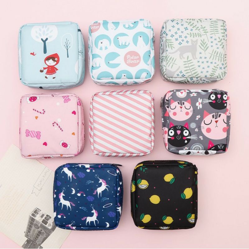 ~ PIYOSHI08 ~ Dompet Pembalut Wanita Pouch Motif Lucu Dompet Multifungsi AF157