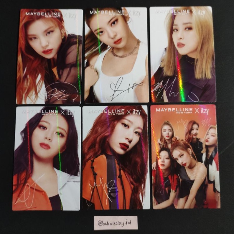 Maybelline X ITZY Hologram Photocard Limited Oren Press Play - PC Ryujin, Yeji, Yuna, Lia, Chaeryoun