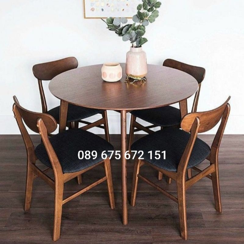 meja teras/meja cafe bulat 4 kursi