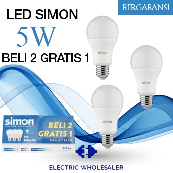 LAMPU LED FAMILY PACK BELI 2 GRATIS SATU 5W SIMON ( PAKET HEMAT )