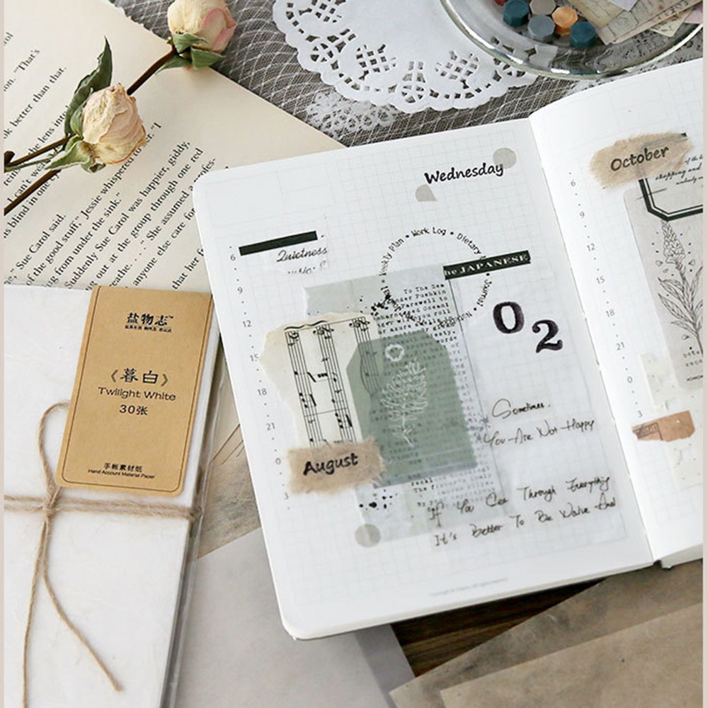 30 Pcs Kertas Tisu Handmade Gaya Vintage Untuk Dekorasi Scrapbook