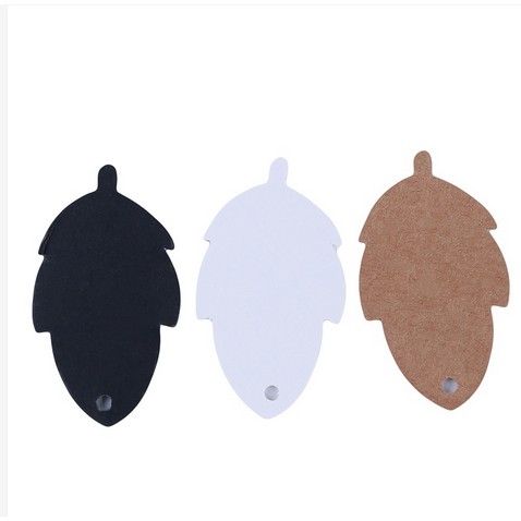 Paper Hang Tags - Leaf Shape Blank Tag 7x4cm (10pcs)