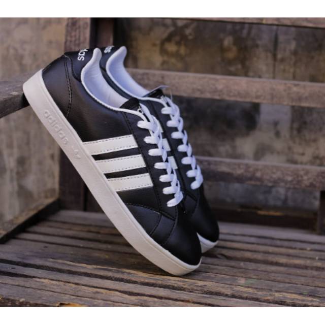 Sepatu Adidas Neo Baseline Black White Casual Suporter