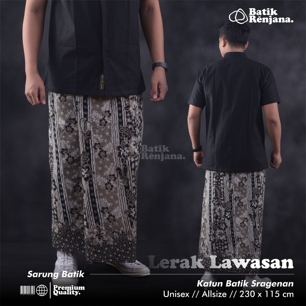 LERAK LAWASAN Sarung Batik Pria Cowok Dewasa Premium Motif Batik Lebaran Asli Solo ALL Size RENJANA