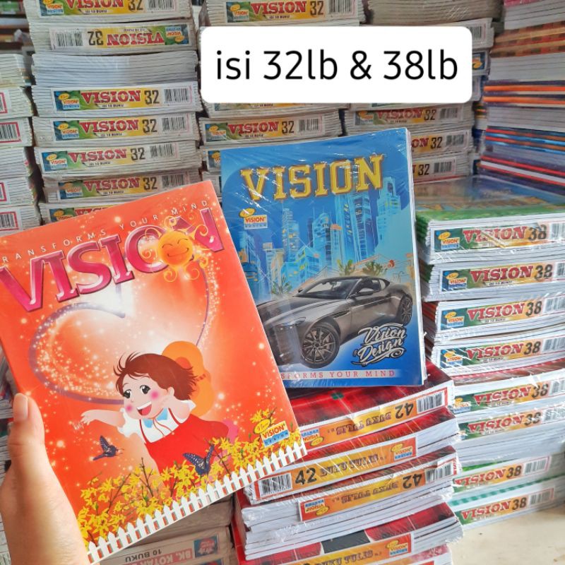 Buku Tulis Vision 32 &amp; 38 lembar 1PAK (10pcs)