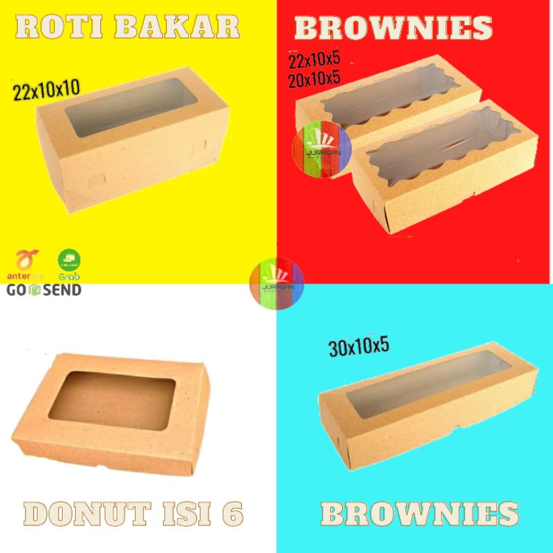

DUS 20X10X5/DUS BROWNIES/DUS ROTI BAKAR BANDUNG/DUS DONUT ISI 6/BOX KUE/DUS ROLL CAKE