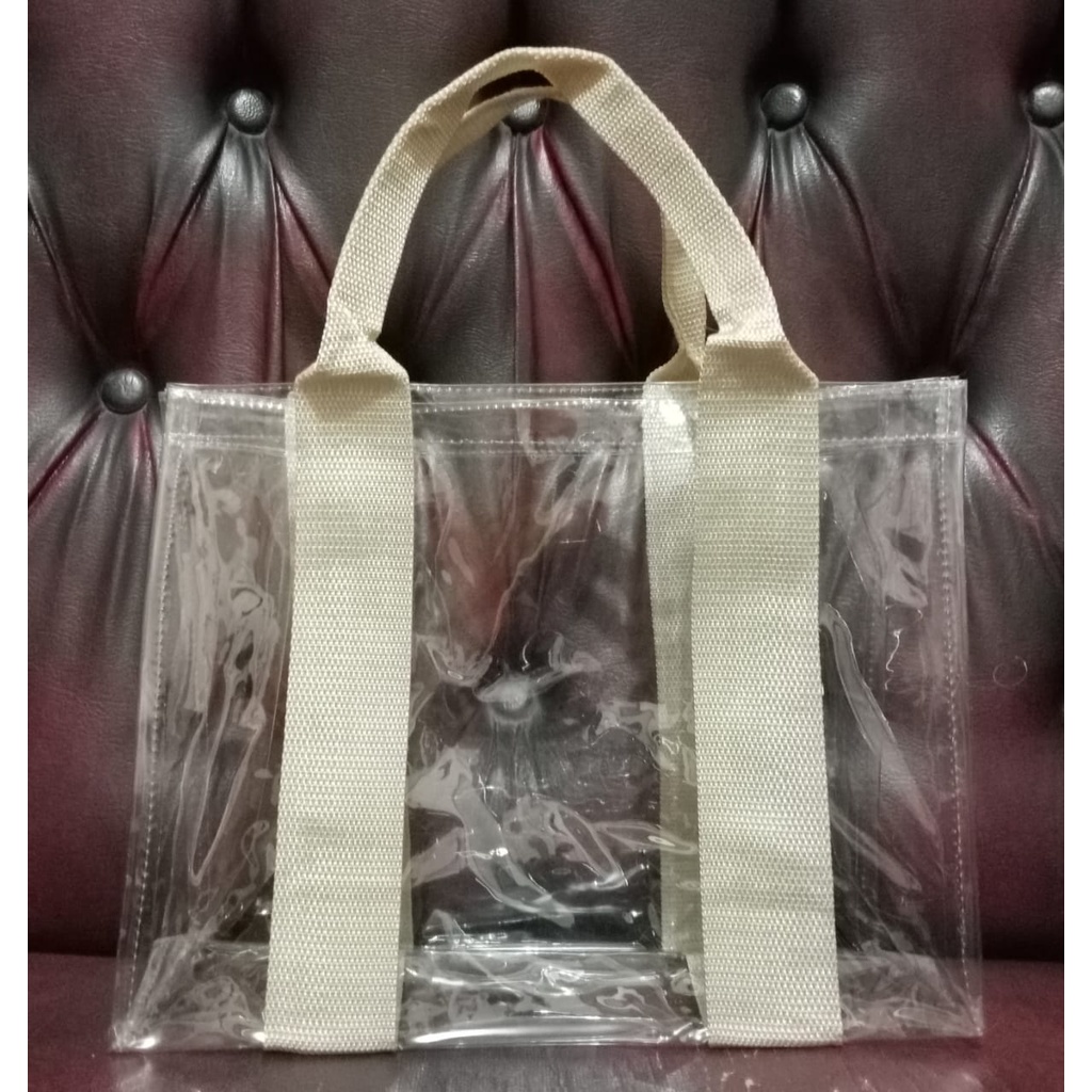 Tas Tote Bag Mika Korea Transparan Tebal Kuat Goodie Gift Set Hampers