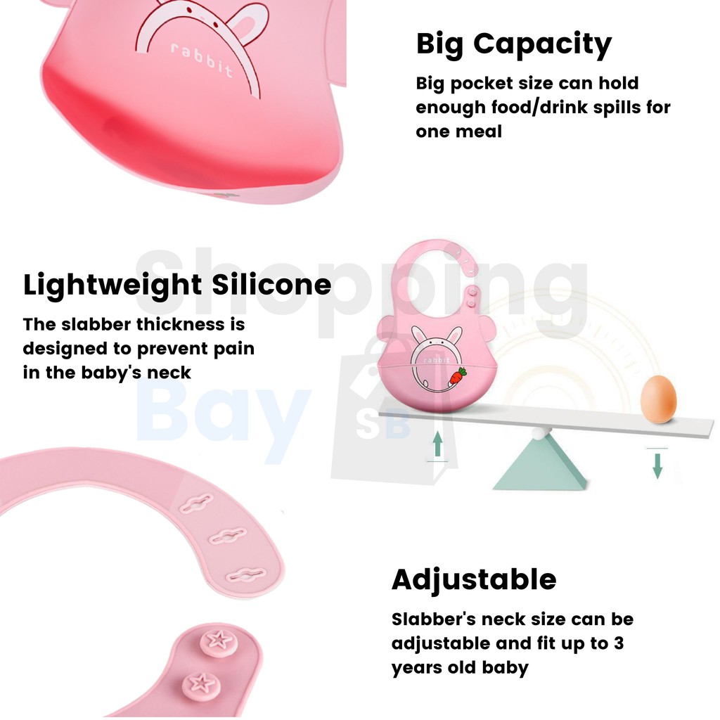 [SB] SS-01 Slabber Silikon / Celemek Silikon Baby BIB Silicone / Celemek Makan Bayi Silikon