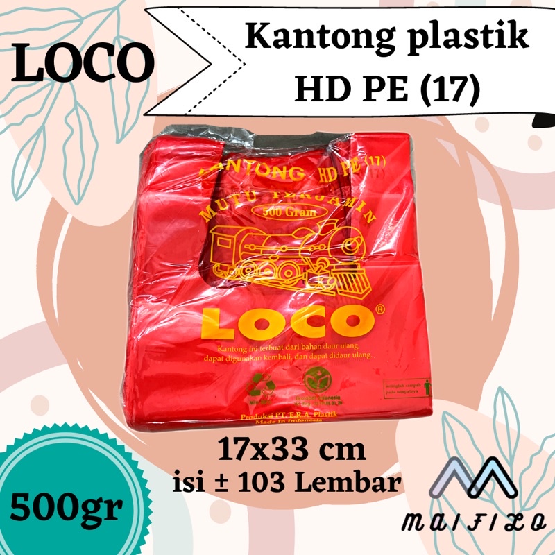 Jual Kantong Plastik Kresek Loco Merah Tebal Uk 17 500gr Shopee Indonesia 8919