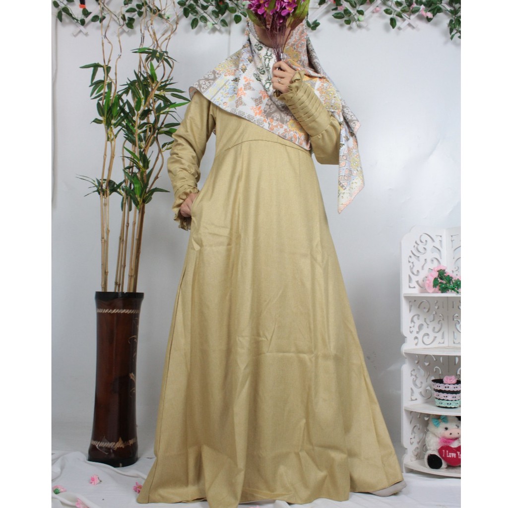 Gamis KATUN MADINA PREMIUM polos daily umbrella madinah adem wanita dress muslim kajian pengajian