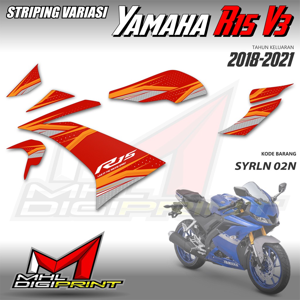 STRIPING VARIASI YAMAHA R15 V3 - STIKER R15 V3 - SYRLN 02