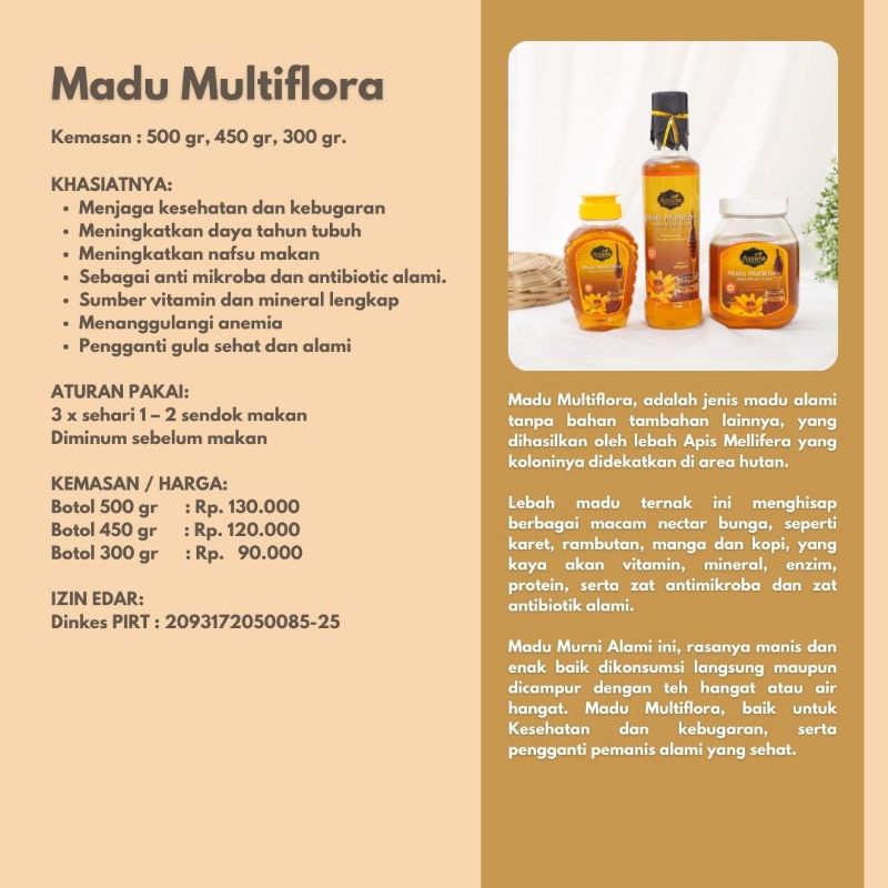 

Madu Azzura Murni Multiflora