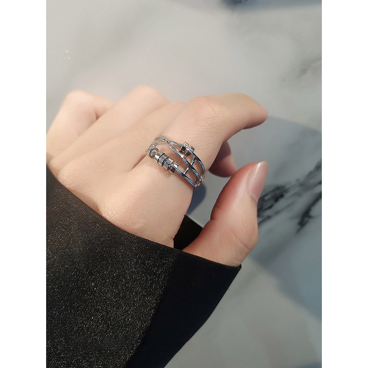 Cincin Model Terbuka Dapat Disesuaikan Dengan Manik-Manik Untuk Pria Dan Wanita