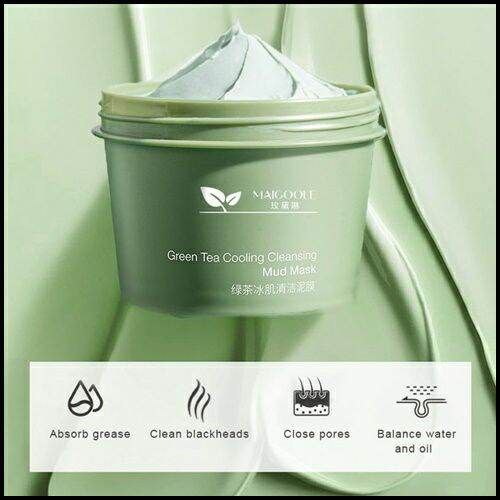 Masker Lumpur Greentea Solusi Wajah Kusam Green tea Cleansing Mud Mask / Masker Wajah Pembersihan Pori Komedo 100Gr Clay Mask Modern