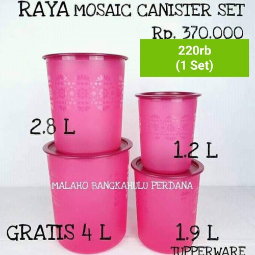 Tupperware Raya Mosaic Canister Set Free Large Mosaic Canister