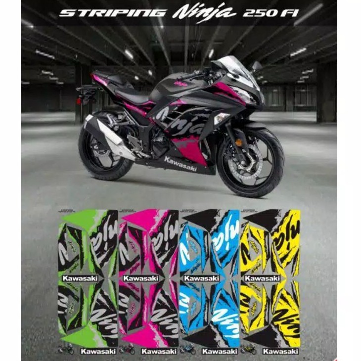 stripping sticker lis motor variasi Kawasaki Ninja 250fi stripping Kawasaki Ninja 250 Fi ninja fi