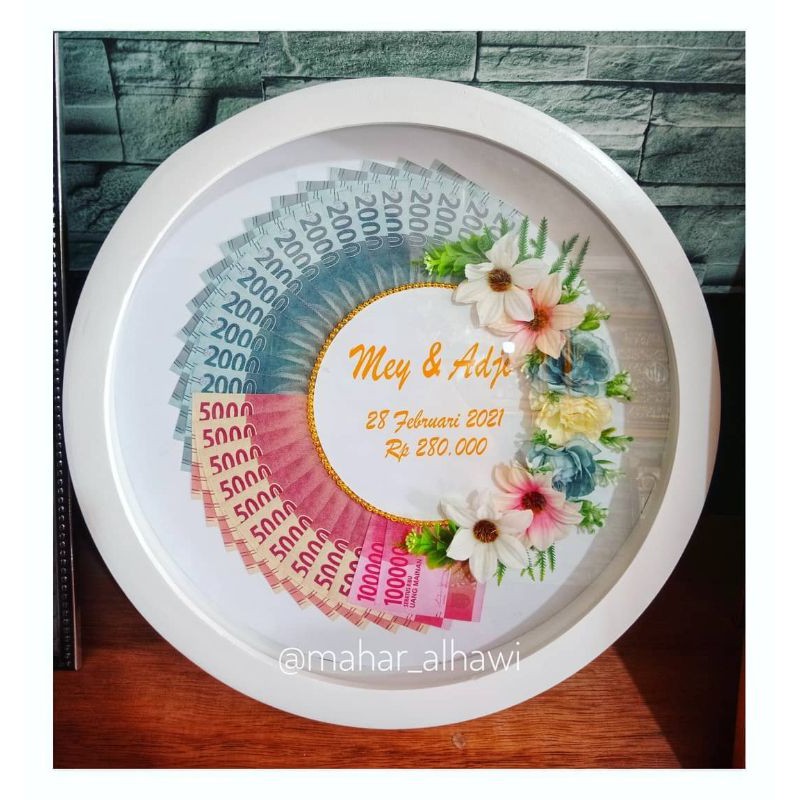 Mahar Bulat / Mahar bingkai bulat / mahar rustic