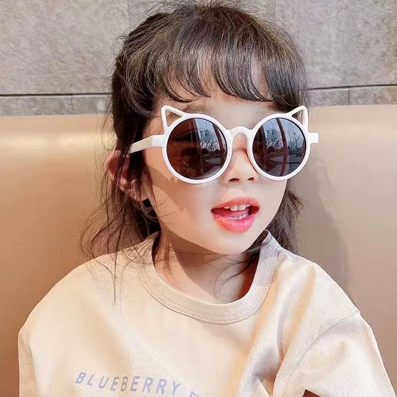 Kacamata anak/Kacamata Vintage 1-7 tahun kacamata anak model korea keninian-CAT WHITE