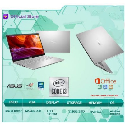 GARANSI RESMI BARU Laptop Asus A416JP ( Core i3 1005G1 / NVIDIA/ SSD 512 GB / WIN 10 + GRATIS OFFICE