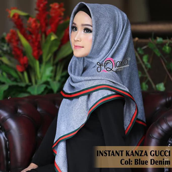 Hijab Jilbab Segi Tiga Instan KANZA GxxCI Matt. Katun Madina - Blue Denim