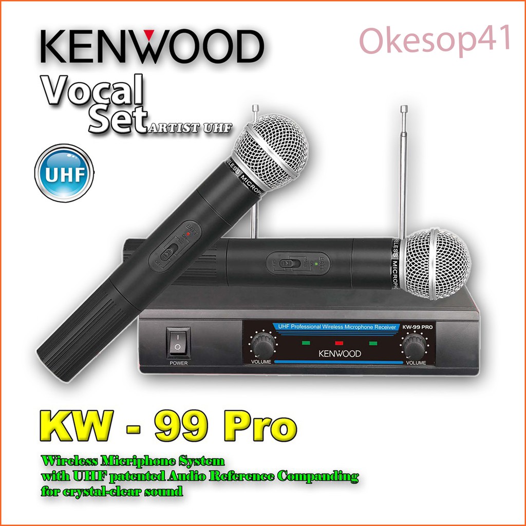 Mic Kenwood KW 99 Microphone Double Wireless UHF Suara Mantap Shopee