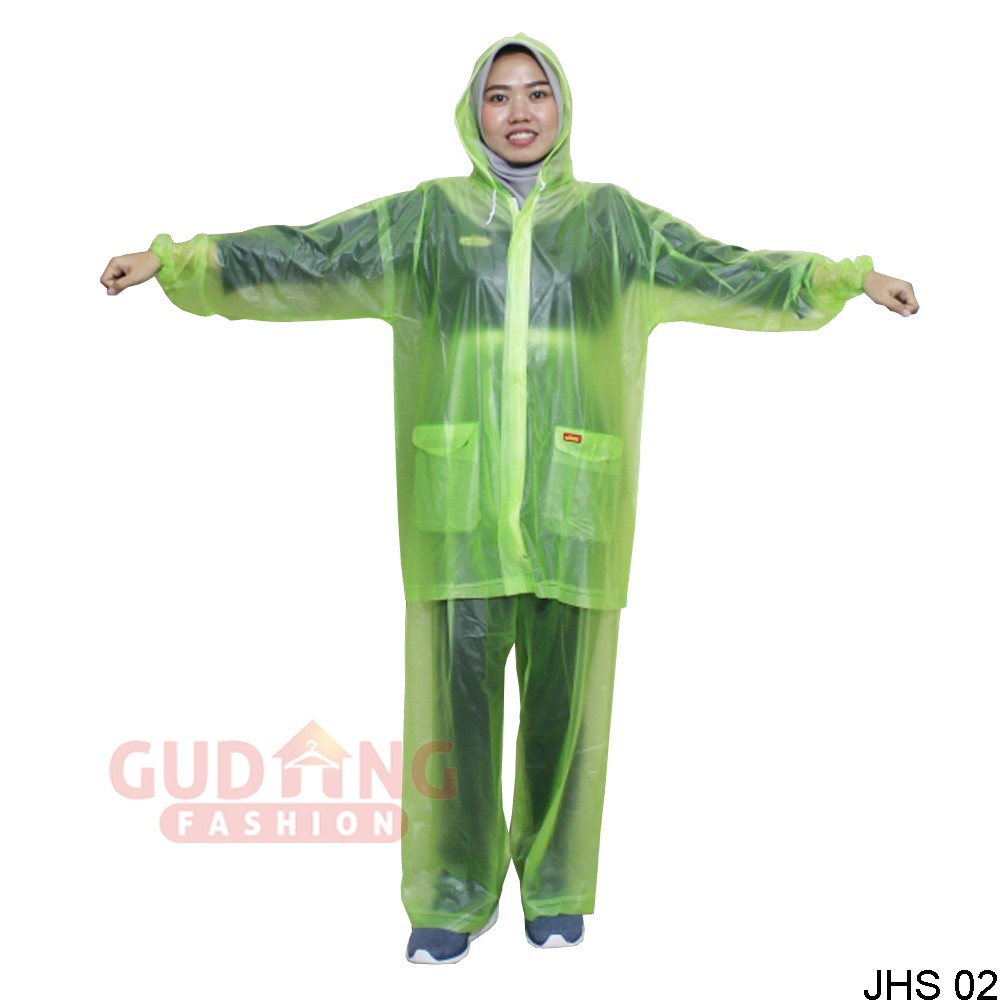 GIOFLO Raincoat Jas Hujan Setelan Karet PVC Elastis Lentur