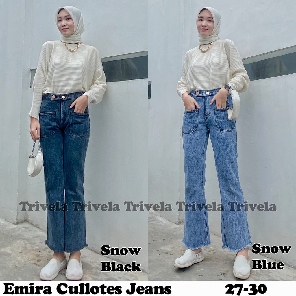 EMIRA CULLOTES JEANS / CELANA JEANS KULOT KANTONG TEMPEL