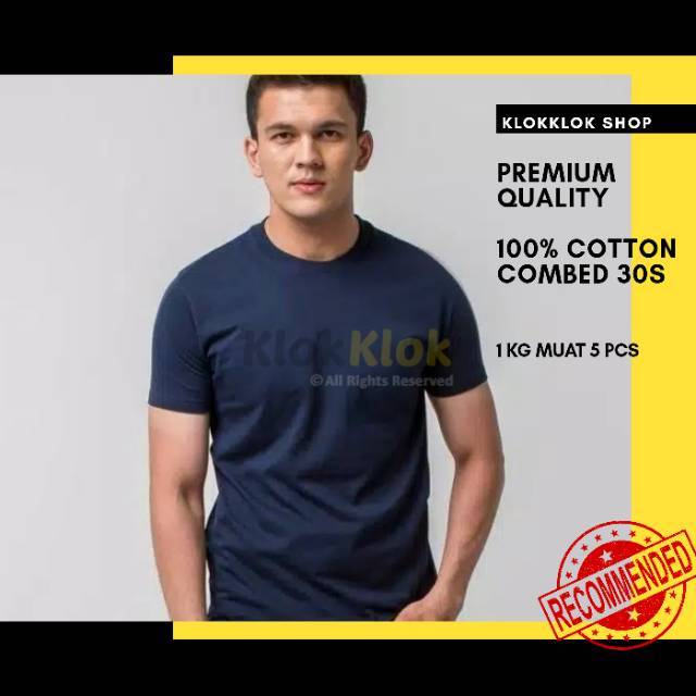 Kaos Polos Katun Baju Oblong Asli Cotton Combed 30s