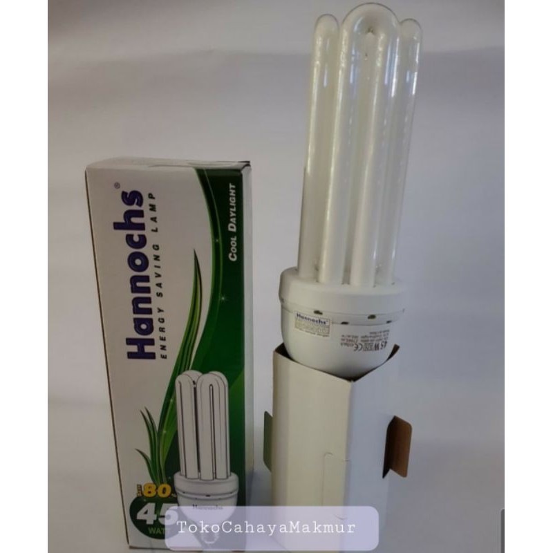 Lampu Bolham Hannochs LHE 45w 45watt 4U PLC Lampu Hemat Energy