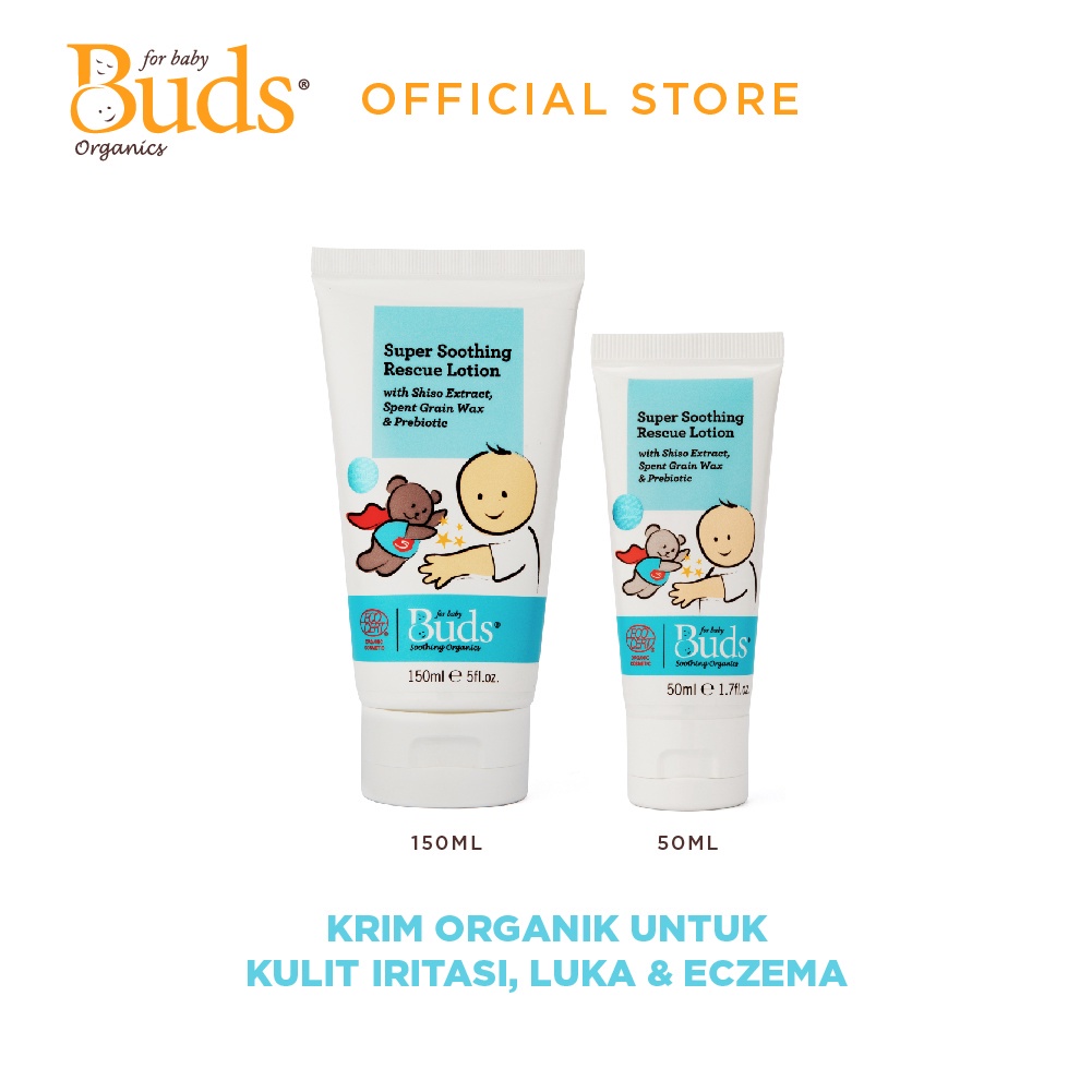 CBK - Buds Organics Super Soothing Rescue Lotion 50ml 150ml - Lotion atau Krim Perawatan Iritasi Luka Eczema Bayi dan Anak