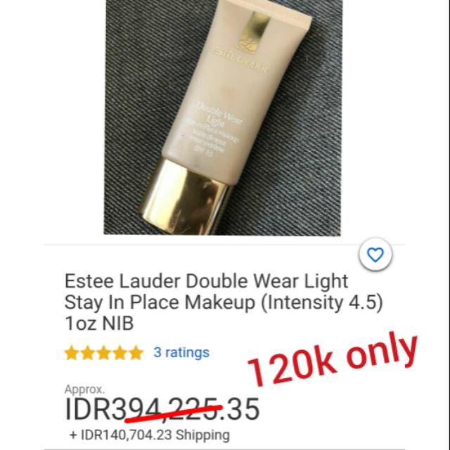 ESTEE LAUDER DOUBLE WEAR LIGHT INTENSITY 1.0 FOUNDATION PRIMER POWDER FOUNDATION stayin place makeup