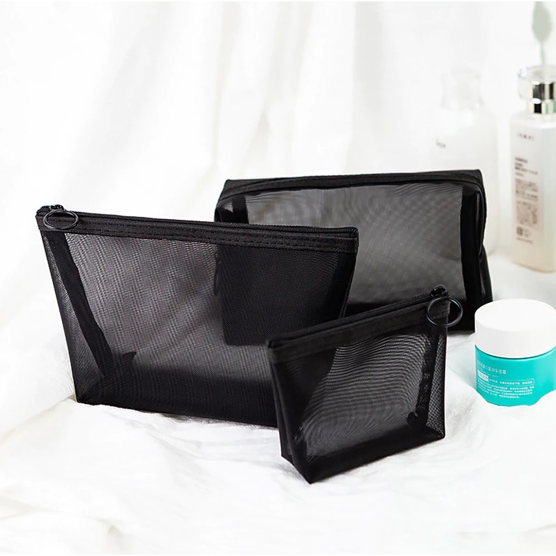 Travel Pouch Organizer Tas Tempat Make Up Net Storage Washbag Jaring P