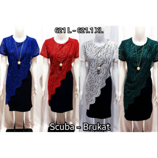 Scuba brokat dress