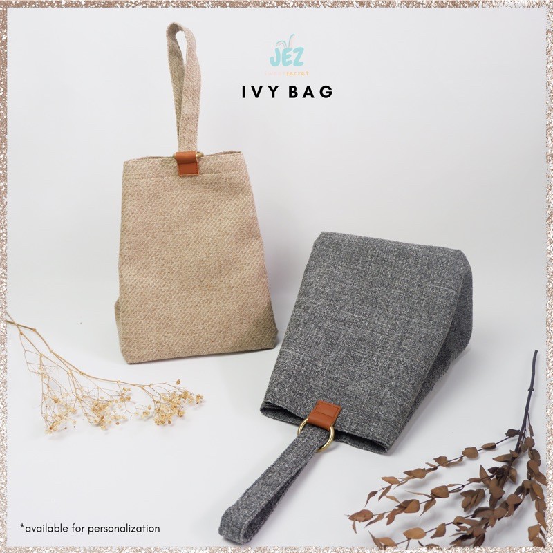 IVY BAG tas korea custom inisial / nama bucket bag tas jinjing hand bag etnik goni souvenir hampers