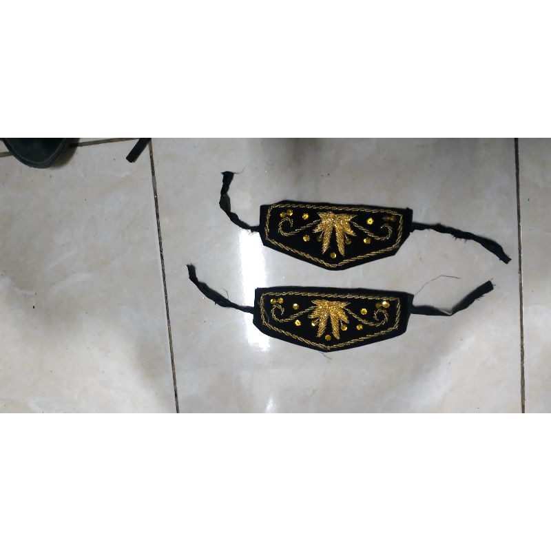 Cakep / Deker Tangan Payet - Sepasang Gelang tangan Bludru Tari -  Sepasang Deker Tangan Wayang Orang