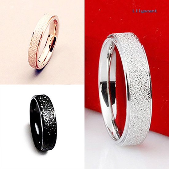 Ls Cincin Pasangan Bahan Stainless Steel Matte Untuk Pria / Wanita