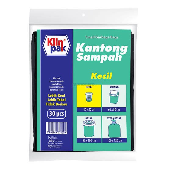 Kantong Sampah Plastik Kecil KlinPak 40x50cm isi 30pcs