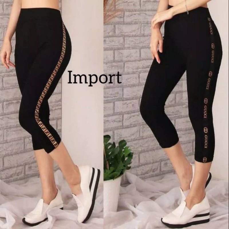 NEW LEGGING IMPORT 7/8 LIST JAHIT COKLAT/LEGGING MURAH IMPORT