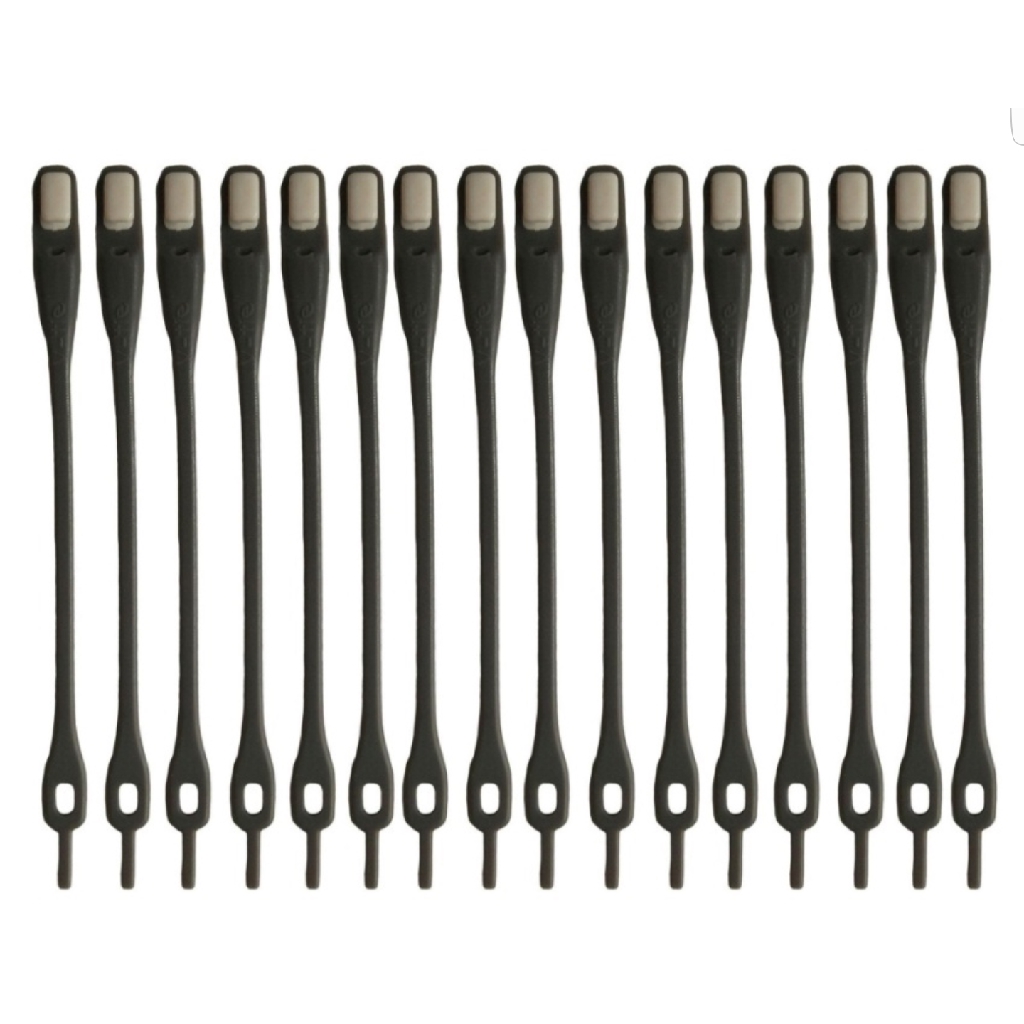 HILACES BASIC Lazy Shoelace Tali Sepatu Silikon tali sepatu karet (8PCS/PACK)-GRAY/WHITE
