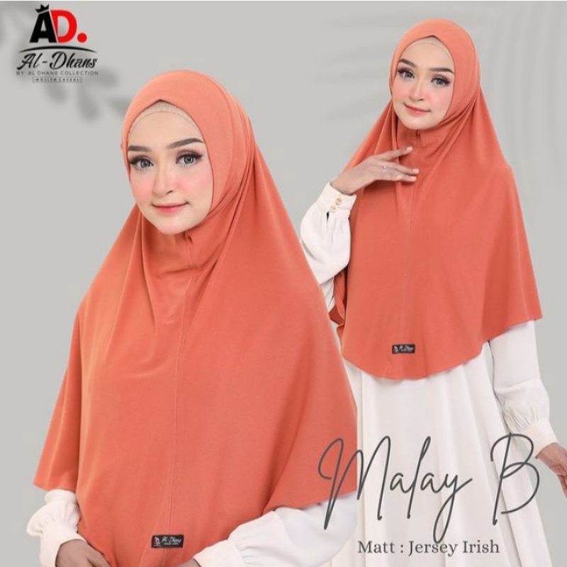 BEST SELLER Jilbab/khimar/kerudung/hijab instan polos jersey irish softped Malay B Original AL-Dhans