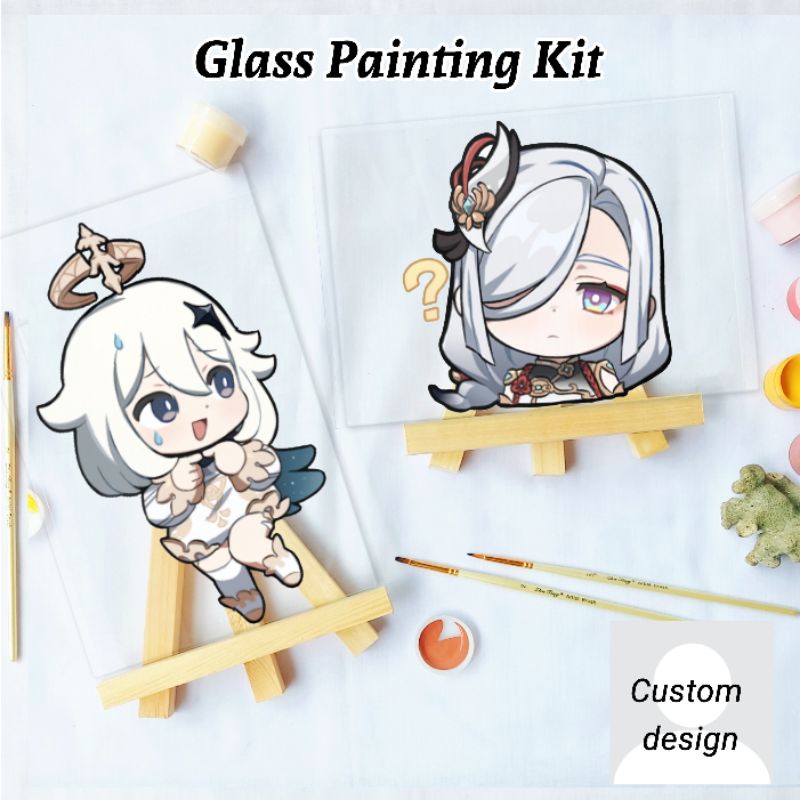 Jual ‼️Costume‼️ Anime Glass Painting KIT Akrilik A5 Kanvas 25x25
