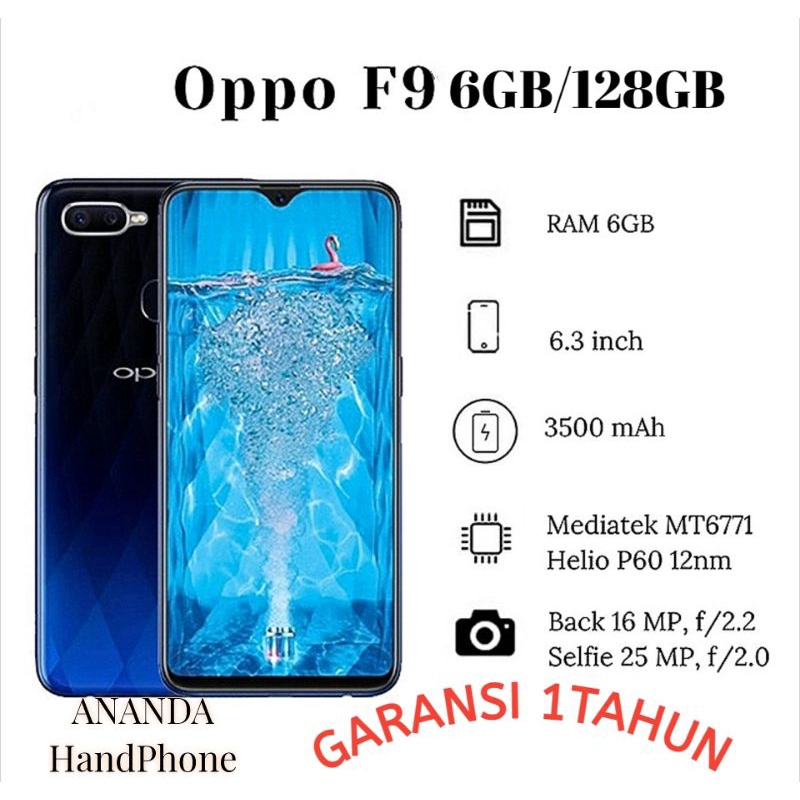 HP OPPO F9 PRO ram 6/64GB &amp; 6/128GB Kapasitas Tinggi + Dual Kamera HD Android smartphone murah garansi