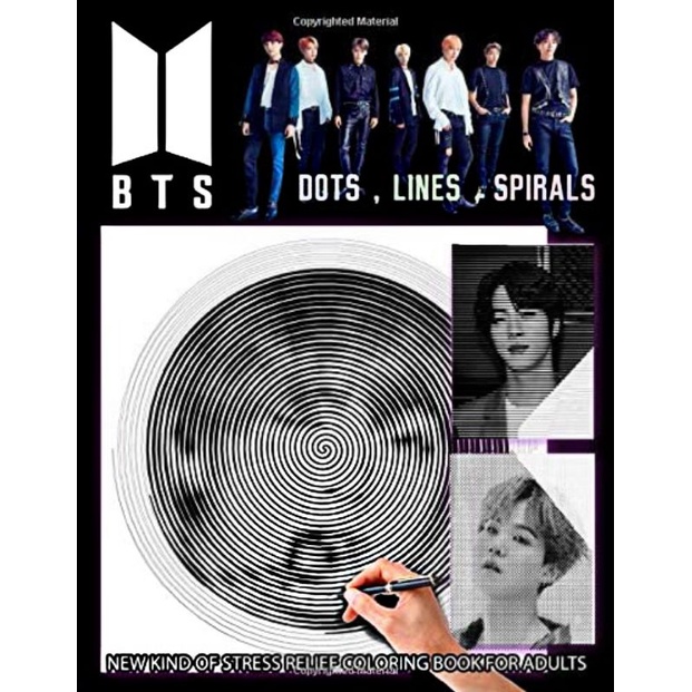 Download Bts Dots Lines Spirals Coloring Book Bangtan Boys Coloring Books For Kpop Army Fans Shopee Indonesia