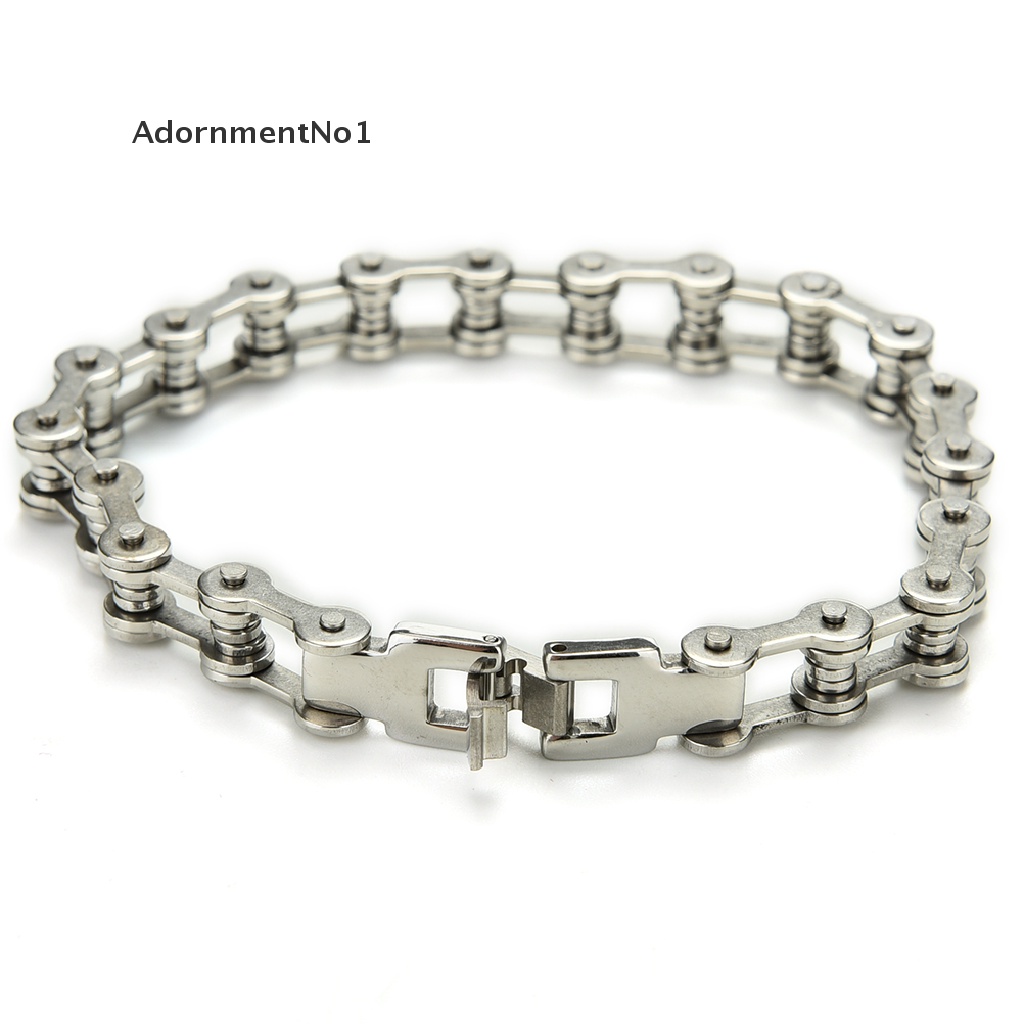 (AdornmentNo1) Gelang Tangan Rantai Stainless Steel 8.5 &quot;Gaya Punk Untuk Pria / Biker