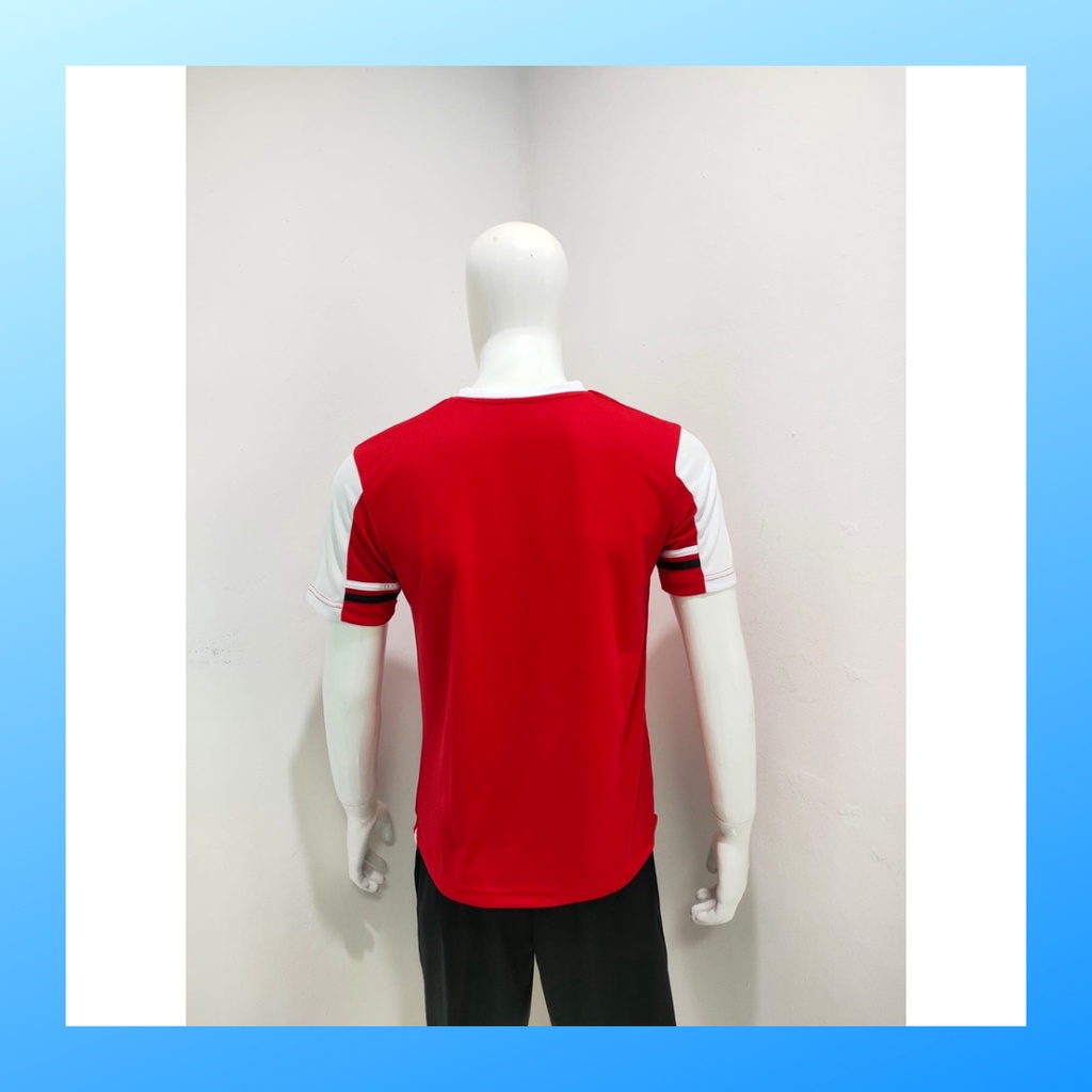 Kaos bulutangkis pria baju badminton atasan jersy wanita dewasa t-shirt outfit seragam kostum jersey olahraga casual suit pakaian jarsey oblong apparel sports jersi sudirman thomas uber cup bulu tangkis L159 merah polos