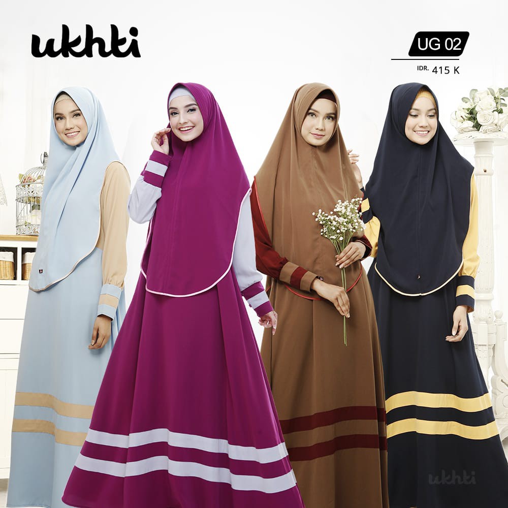 Gamis Ukhti Dewasa Casual Busui Syari Wolpeach Kombinasi  Ori by Ukhti UG 02