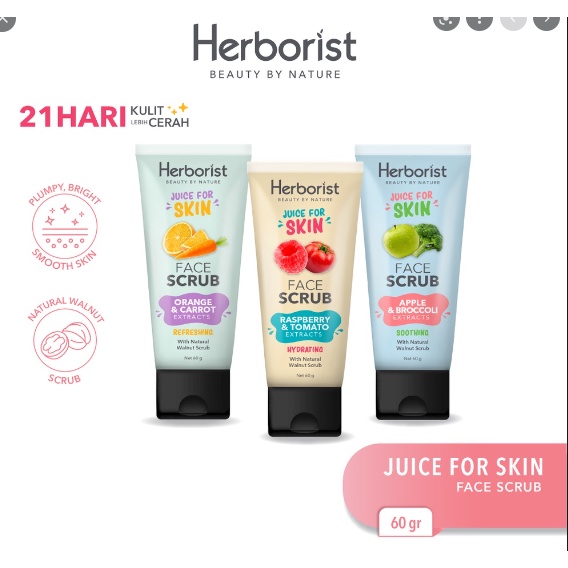 Herborist | Juice For Skin Face Scrub 60ml | Cleanser Wajah | Scrub