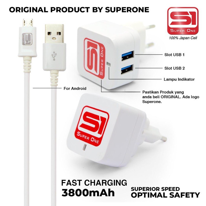 CHARGER TC S1 MICRO USB IPHONE IOS 2.4A