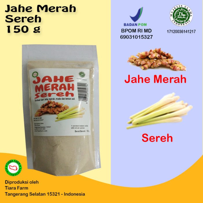 

201nhgg Jahe Merah Sereh 150 G - Tiara Farm Ds201Fs
